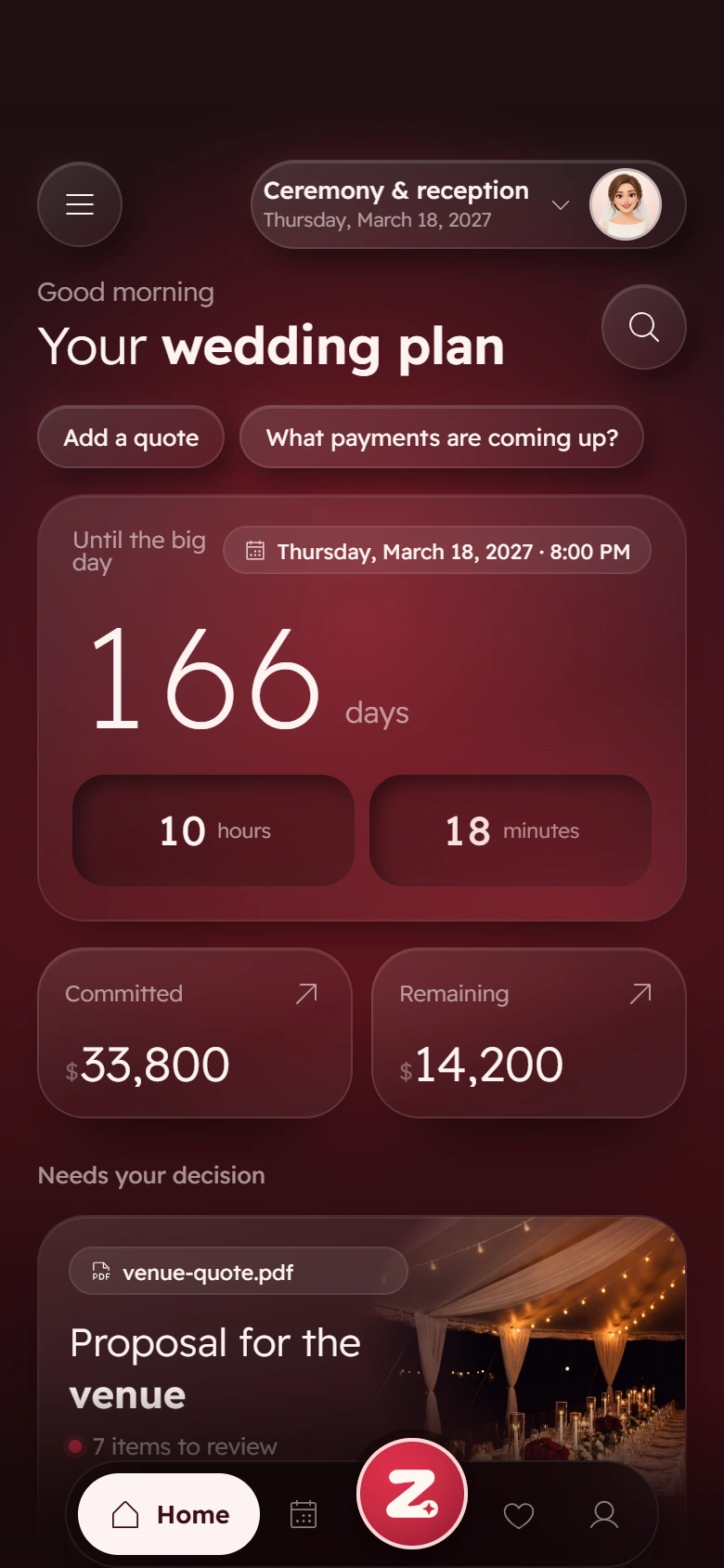 Home: 166 days to the big day
